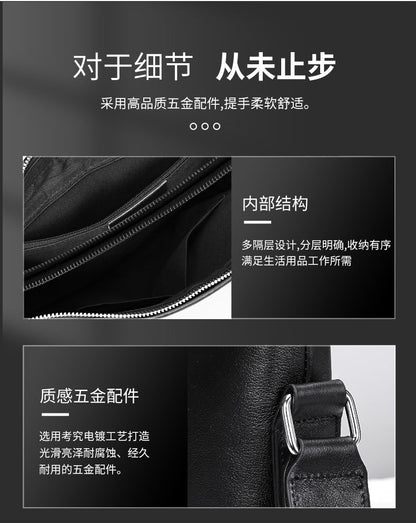 Men's Shoulder Bag Made of Genuine Cowhide Leather High Quality Casual Crossbody Bag 