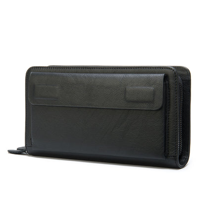 Men's Clutch Bag Genuine Cowhide Leather Wallet Card Holder Business Large Capacity Long Wallet Men's Handbag 