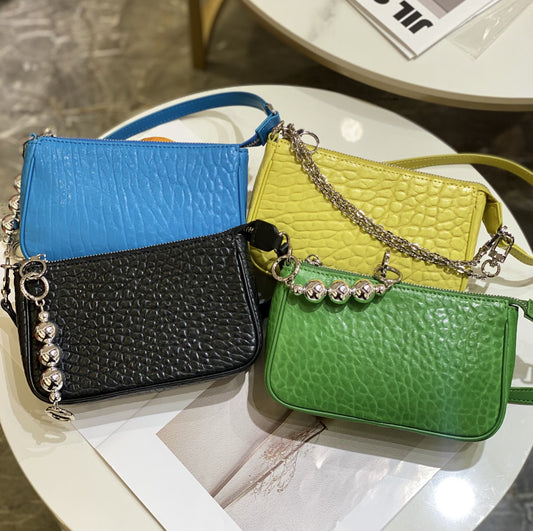 Genuine leather women's bag multifunctional fashion underarm bag crossbody chain bag simple sheep leather shoulder bag.pochette