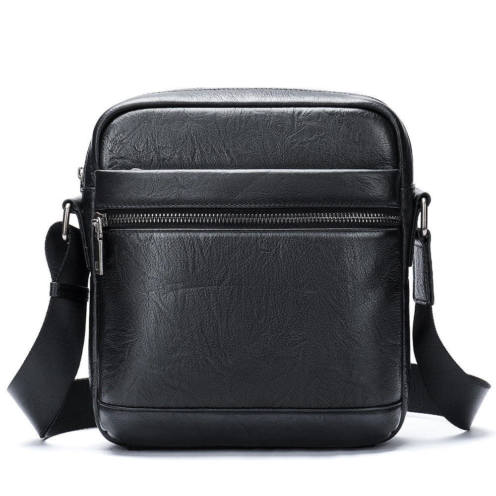Men's shoulder bag, genuine cowhide leather, business commuting style, crossbody bag for men 