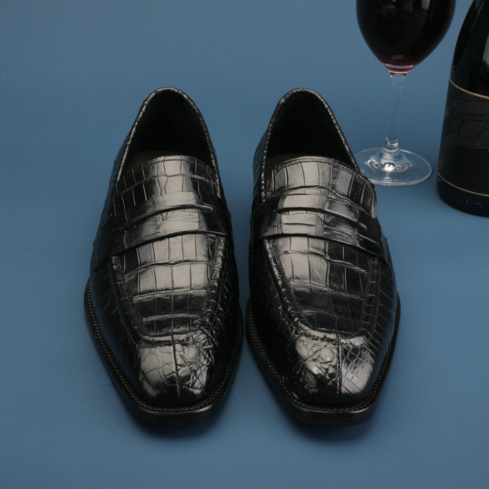 Crocodile Skin Men's Leather Shoes Genuine Leather Anti-Slip Business Suit Formal Men's Shoes 
