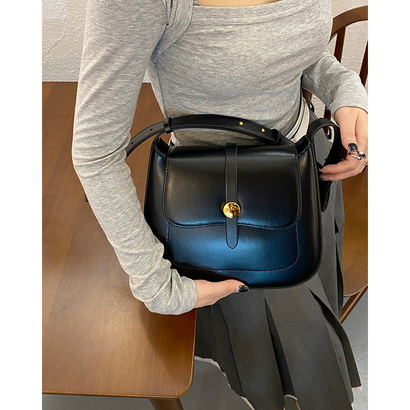 Luxury Retro Square Bag Shoulder Bag Ladies Genuine Leather Crossbody Bag Underarm Bag