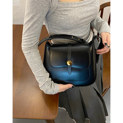 Luxury Retro Square Bag Shoulder Bag Ladies Genuine Leather Crossbody Bag Underarm Bag