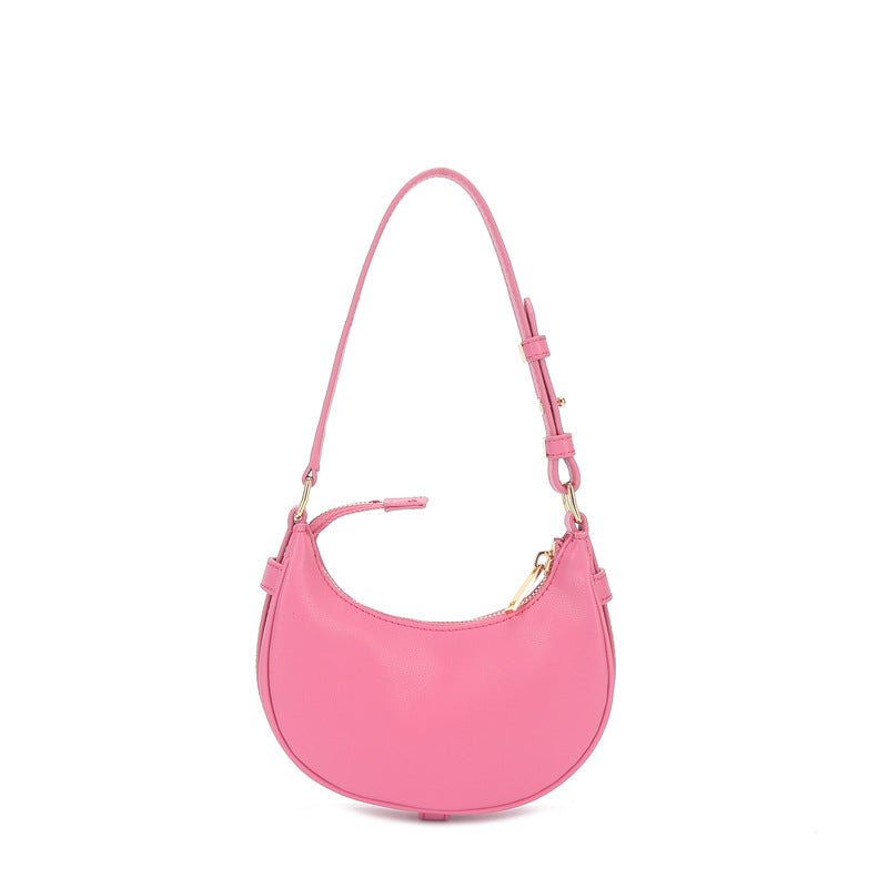 Women's Bag Underarm Bag Stylish Handbag Shoulder Bag Half Moon Bag Genuine Leather Retro