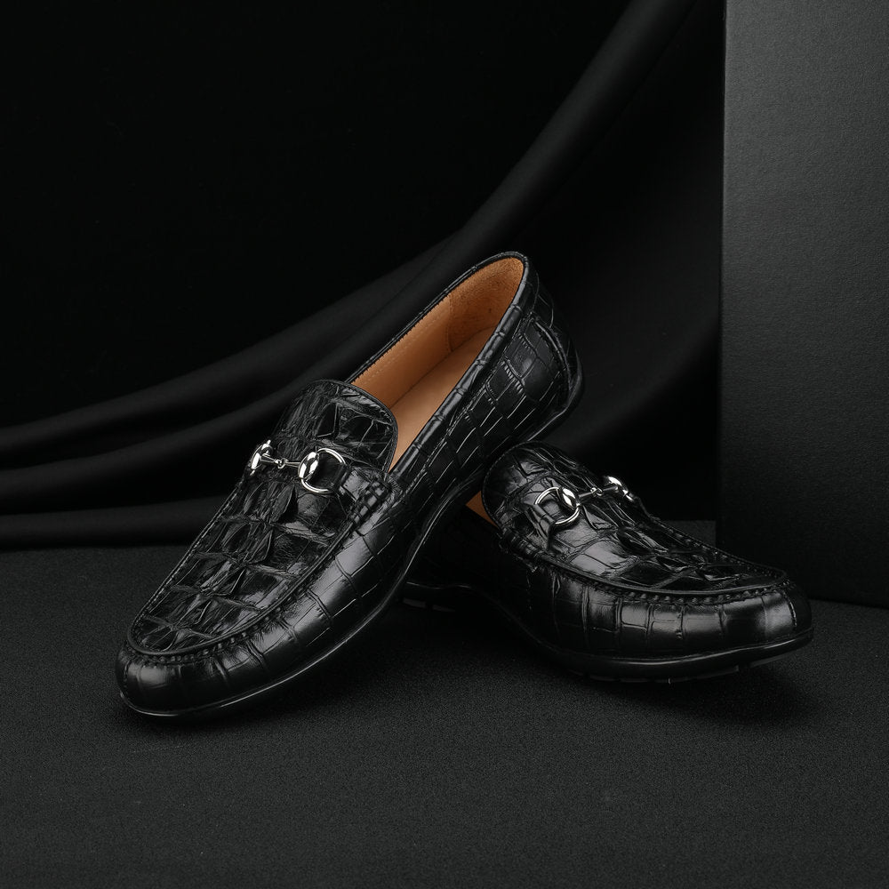 Men's Leather Shoes Crocodile Skin Genuine Leather Moccasins Handmade Casual Men's Shoes