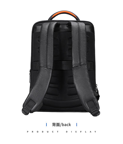 Men's backpack, cowhide, genuine leather, business fingerprint lock, large capacity school bag, computer bag 