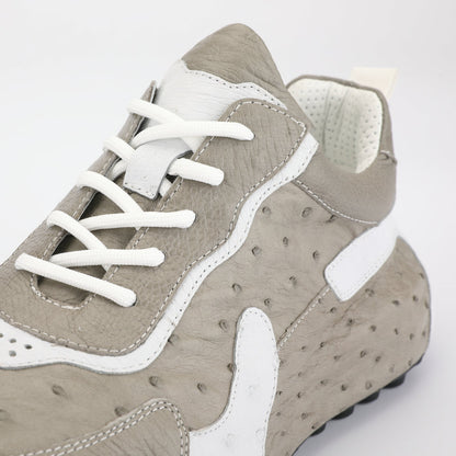 Men's Shoes Made of Ostrich Skin Genuine Leather Men's Shoes In-Heel Anti-Slip Fashion Casual Sneakers 