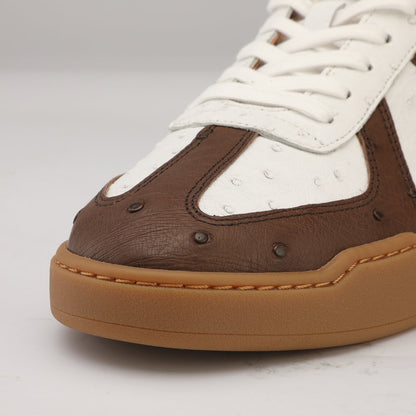Ostrich skin genuine leather men's shoes fashion casual short boots 