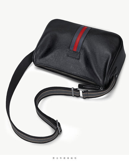 Men's Shoulder Bag Genuine Cowhide Leather Fashion Casual Commuting Crossbody Bag for Men 