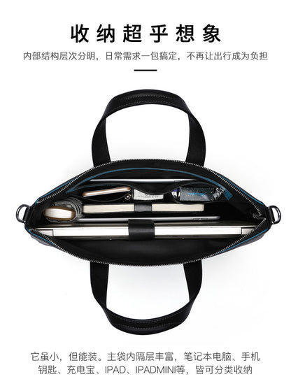 Men's handbag, genuine cowhide leather handbag, computer bag, high quality business briefcase 