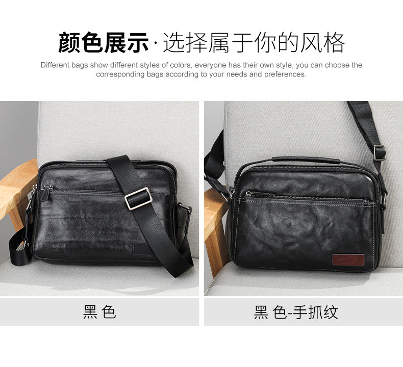 Men's shoulder bag, genuine cowhide leather, business commuting handbag, handbag, crossbody bag for men 