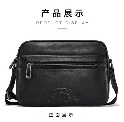 Men's Crossbody Bag Genuine Leather Cowhide Fashion Business Casual Shoulder Bag 