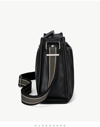 Men's Shoulder Bag Cowhide Genuine Leather Fashion Casual Commuting Crossbody Bag for Men 