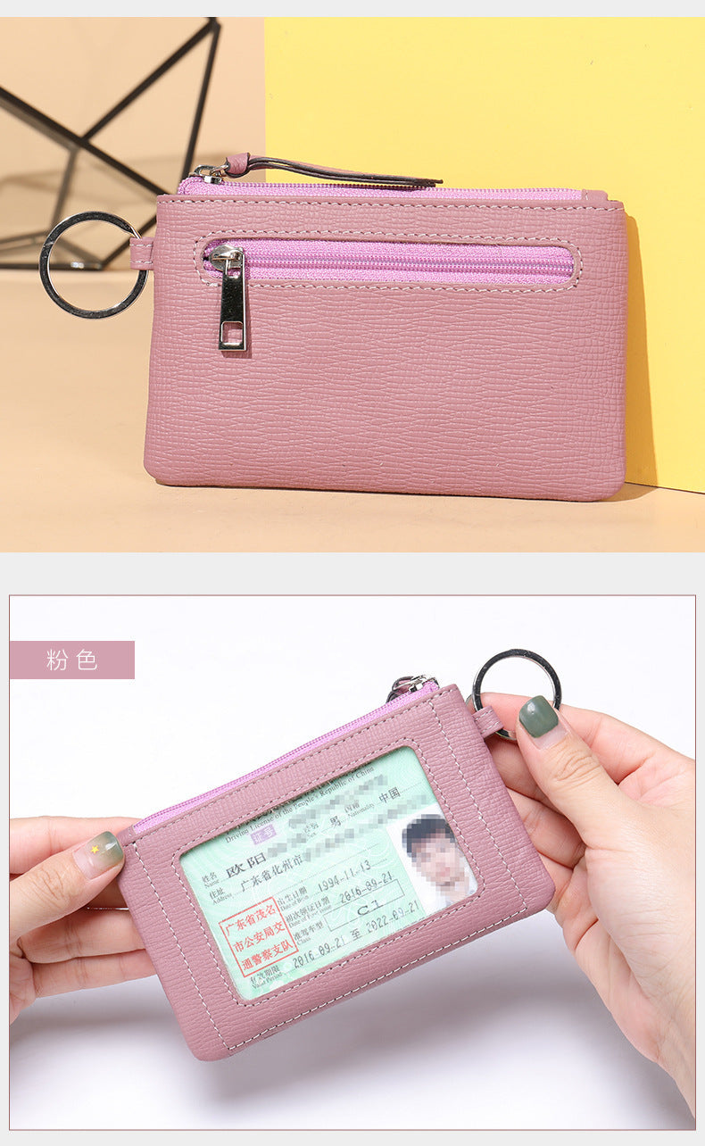 Men's Wallet Cow Leather Retro Casual Zipper Large Capacity Men's Wallet Coin Bag 