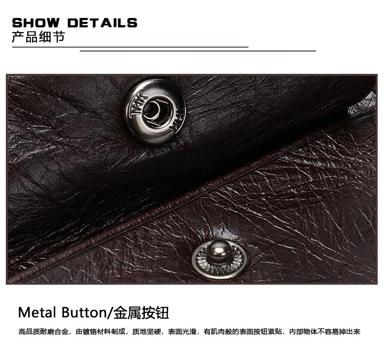 Men's Wallet RFID Coin Card Holder Retro Large Capacity Clutch Bag Men's Wallet 