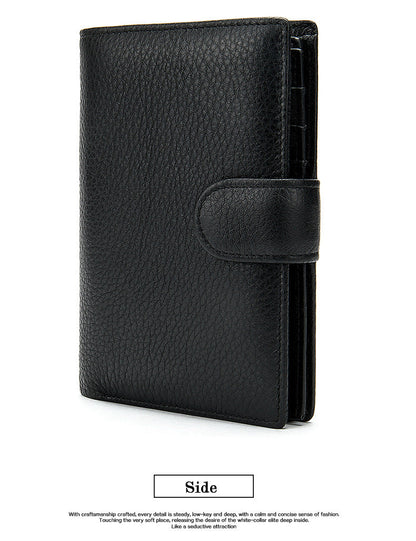 Men's wallet cowhide texture lychee pattern card holder business wallet for men 