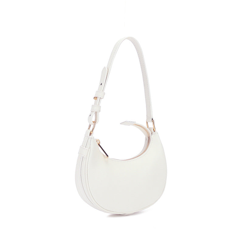 Women's Bag Underarm Bag Stylish Handbag Shoulder Bag Half Moon Bag Genuine Leather Retro