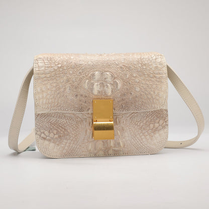 Crocodile leather tofu bag ladies shoulder bag fashion genuine leather shoulder bag square bag