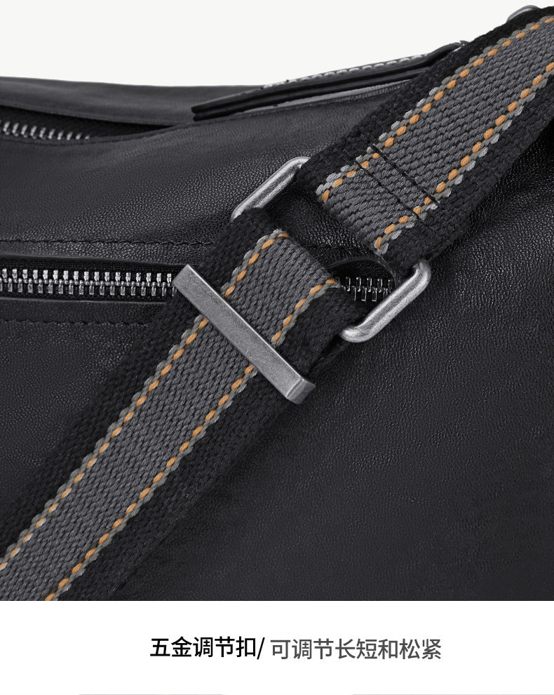 Men's Shoulder Bag Genuine Cowhide Leather Fashion Casual Commuting Crossbody Bag for Men 
