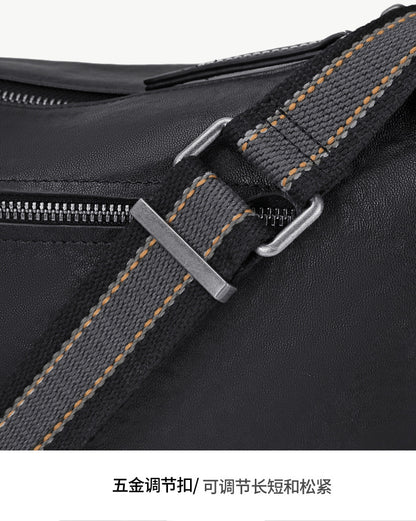 Men's Shoulder Bag Genuine Cowhide Leather Fashion Casual Commuting Crossbody Bag for Men 