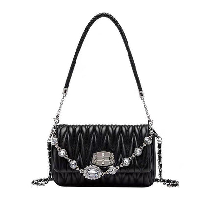 Women's Genuine Leather Chain Bag Underarm Bag Crossbody Bag Shoulder Bag Fashion