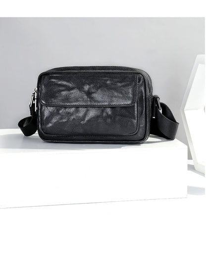 Men's Shoulder Bag Made of Genuine Cowhide Leather Casual Fashion Men's Crossbody Bag 