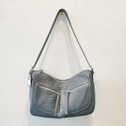 Crocodile pattern large capacity shoulder bag genuine leather ladies bag stylish shoulder bag tote bag 