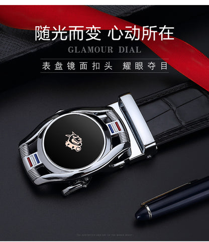 Men's Belt Crocodile Skin Genuine Leather Automatic Buckle Fashion Casual High Quality Men Belt 