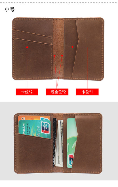 Men's short wallet cowhide retro card holder men's wallet 