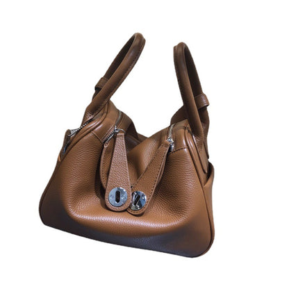 Genuine leather women's bag lychee pattern cowhide shoulder shoulder bag crossbody bag handbag
