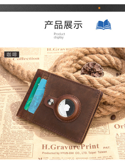 Men's wallet cowhide genuine leather retro business card holder card bag for men 