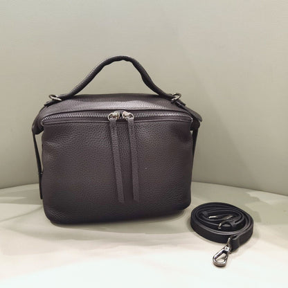 Large capacity ladies shoulder bag handbag two-way zipper genuine leather diagonal shoulder bag