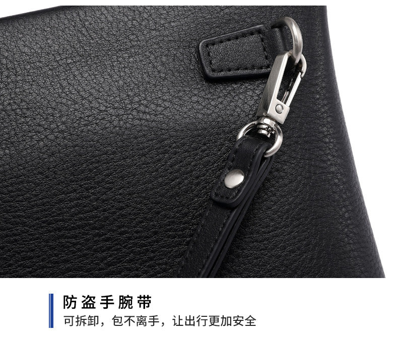 Men's Clutch Bag Genuine Cowhide Leather Casual Fashion Tiger Head Embroidery Men's Handbag 