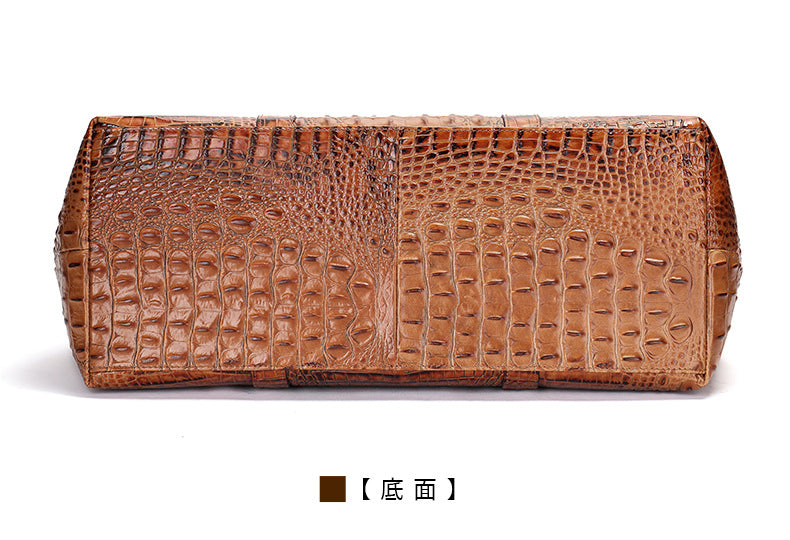 Men's Handbag Crocodile Crest Cow Leather Unisex Travel Bag Short Distance Business Luggage Bag 