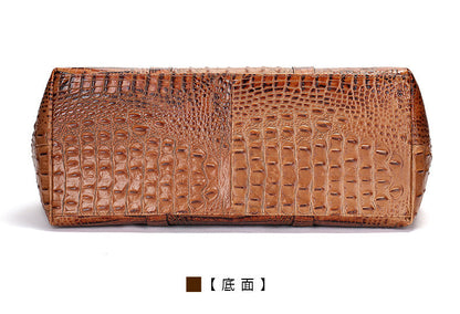Men's Handbag Crocodile Crest Cow Leather Unisex Travel Bag Short Distance Business Luggage Bag 