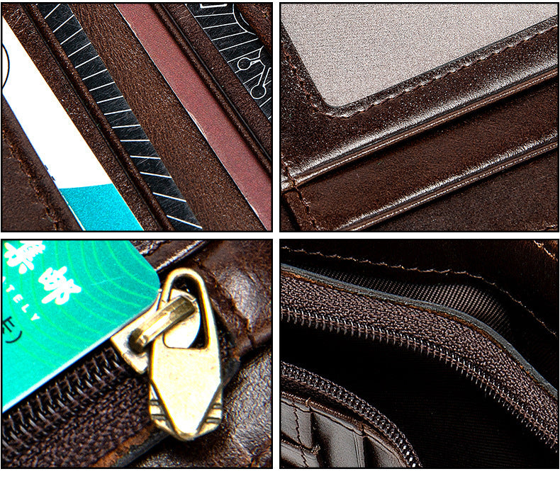Men's Wallet Cow Leather Genuine Leather Separable Men's Wallet Card Bag 