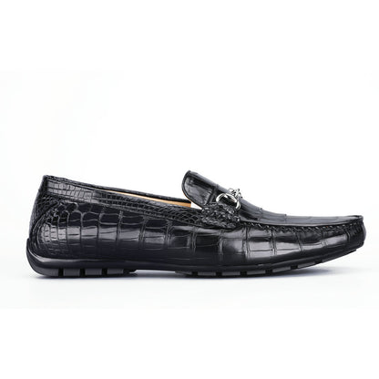 Crocodile Skin Men's Leather Shoes Genuine Leather Moccasins Fashion Casual Men's Shoes 