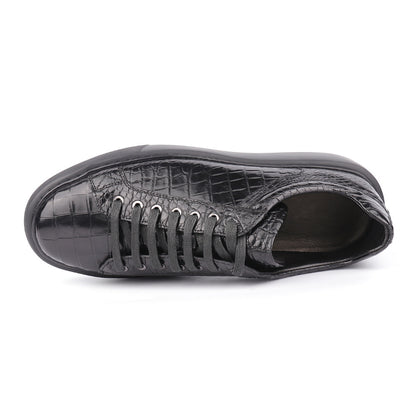 Crocodile Skin Genuine Leather Men's Sneakers Sports Casual Athletic Shoes Simple Fashion Wear-resistant Men's Shoes 