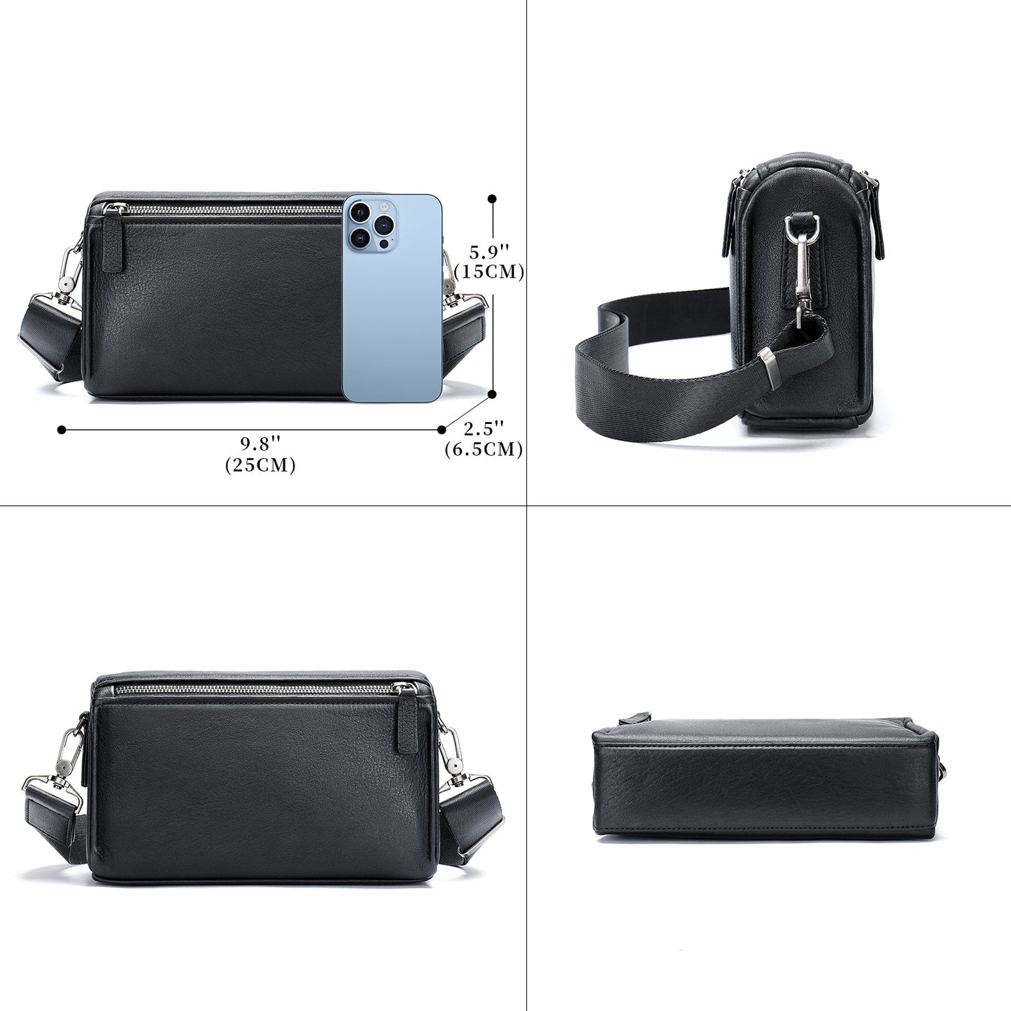 Men's Shoulder Bag Made of Genuine Cowhide Leather High Quality Men's Crossbody Bag Handbag 