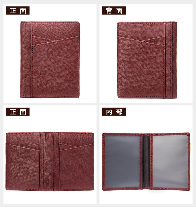 Men's Card Bag Cow Leather Thin Simple Card Holder RFID Card Clip for Men 