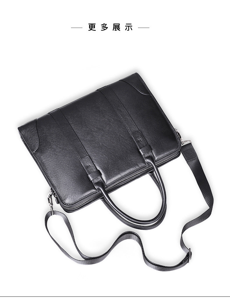 Men's handbag, genuine cowhide leather, crossbody bag, business, large capacity briefcase, computer bag 