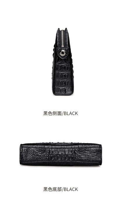 Siamese crocodile skin men's handbag genuine leather large capacity casual business men's bag 