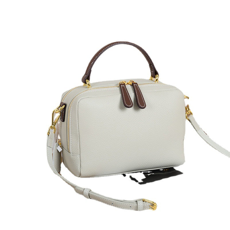 Women's Handbag Cowhide Shoulder Bag Genuine Leather Crossbody Bag Zipper Goes with Anything