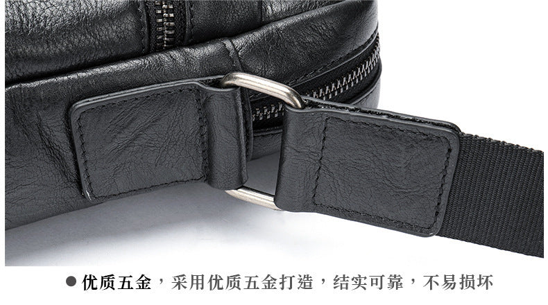 Men's shoulder bag, genuine cowhide leather, business commuting style, crossbody bag for men 