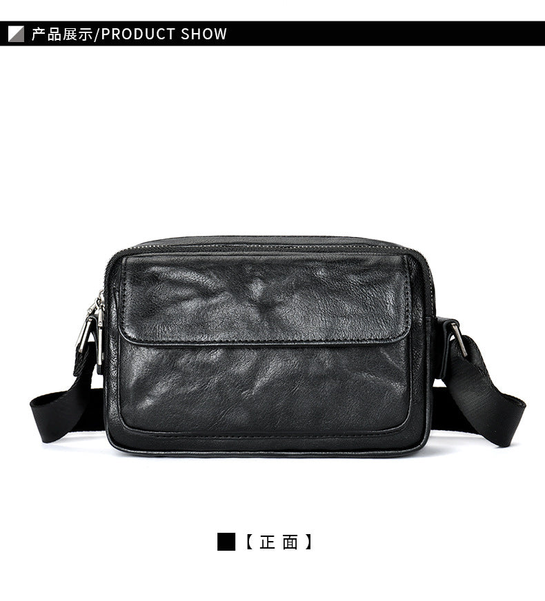 Men's Shoulder Bag Made of Genuine Cowhide Leather Casual Fashion Men's Crossbody Bag 