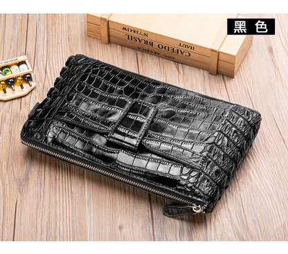 Men's Wallet Cow Leather Crocodile Crest Fashion Clutch Bag Smartphone Coin Card Holder Men's Wallet 