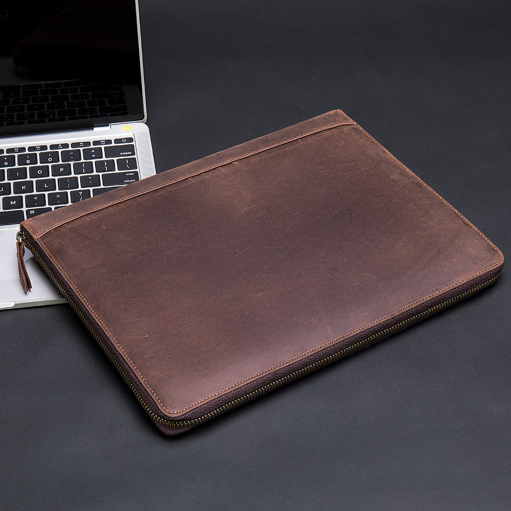 Men's Large Capacity Retro Crazy Horse Clutch Bag Long Wallet Card Holder Multifunctional Men's Handbag 