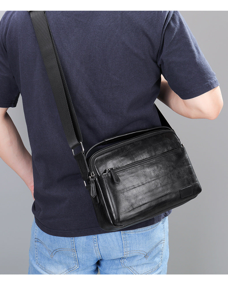 Men's shoulder bag, genuine cowhide leather, business commuting handbag, handbag, crossbody bag for men 