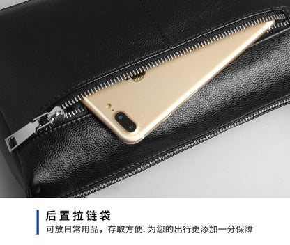 Men's Shoulder Bag Cowhide Genuine Leather Korean Fashion Casual Crossbody Bag 