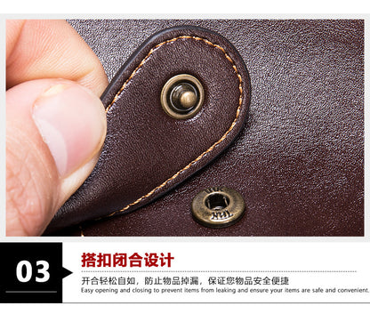 Men's Large Capacity Retro Crazy Horse Clutch Bag Long Wallet Card Holder Multifunctional Men's Handbag 